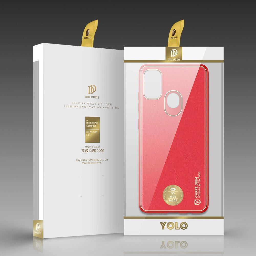 Dux Ducis Yolo elegant case made of soft TPU and PU leather for Samsung Galaxy M30s red_4