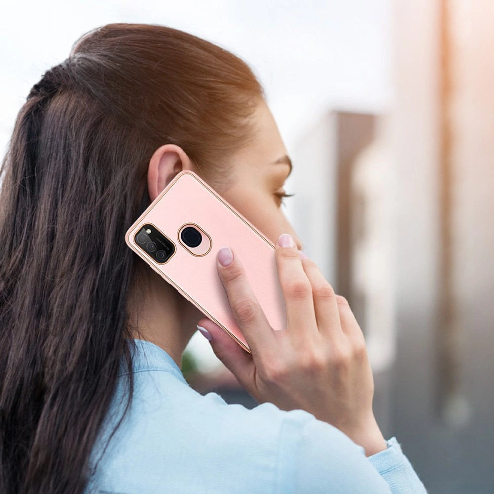 Dux Ducis Yolo elegant case made of soft TPU and PU leather for Samsung Galaxy M30s pink_11