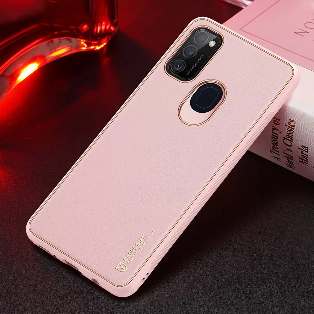 Dux Ducis Yolo elegant case made of soft TPU and PU leather for Samsung Galaxy M30s pink_13