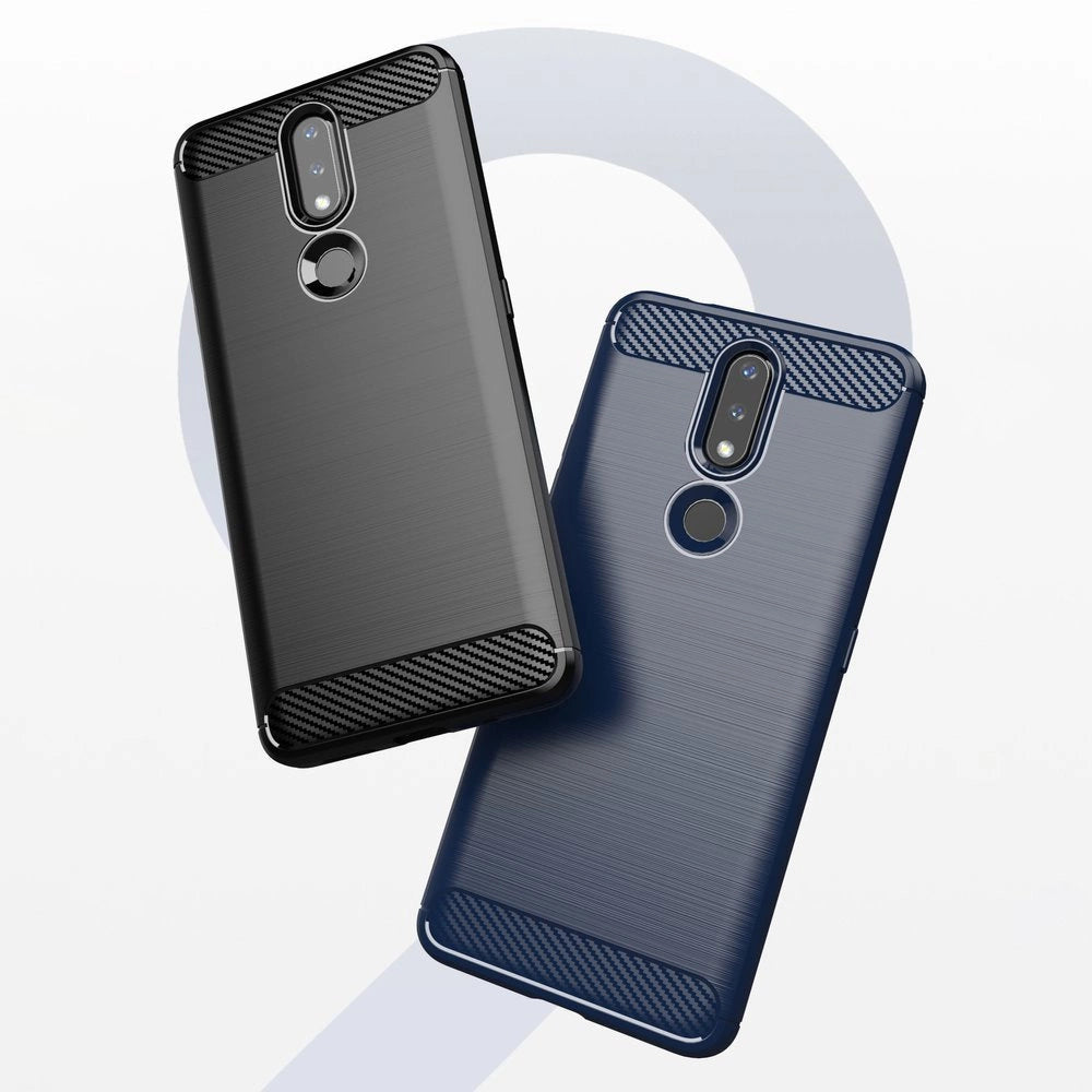 Carbon Case Flexible Cover TPU Case for Nokia 2.4 black_6