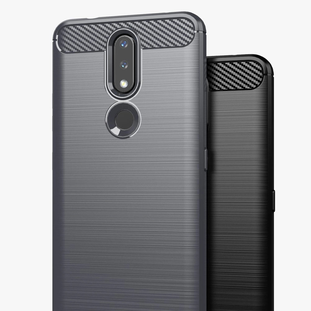 Carbon Case Flexible Cover TPU Case for Nokia 2.4 black_8