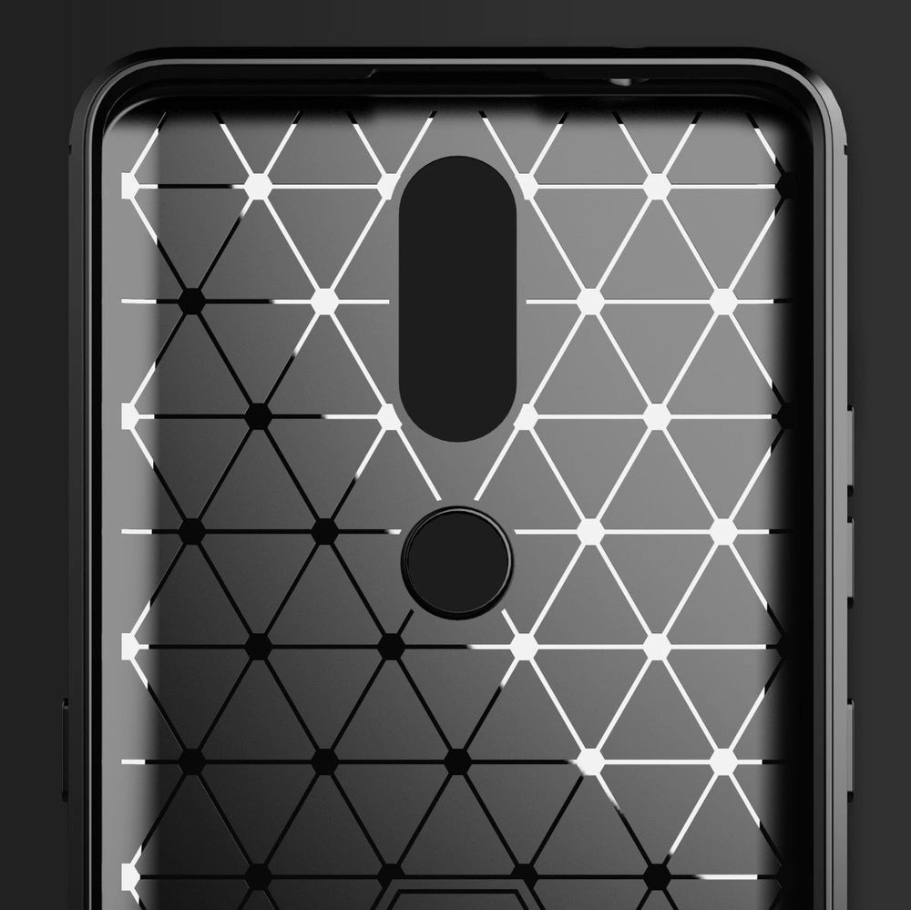 Carbon Case Flexible Cover TPU Case for Nokia 2.4 black_3