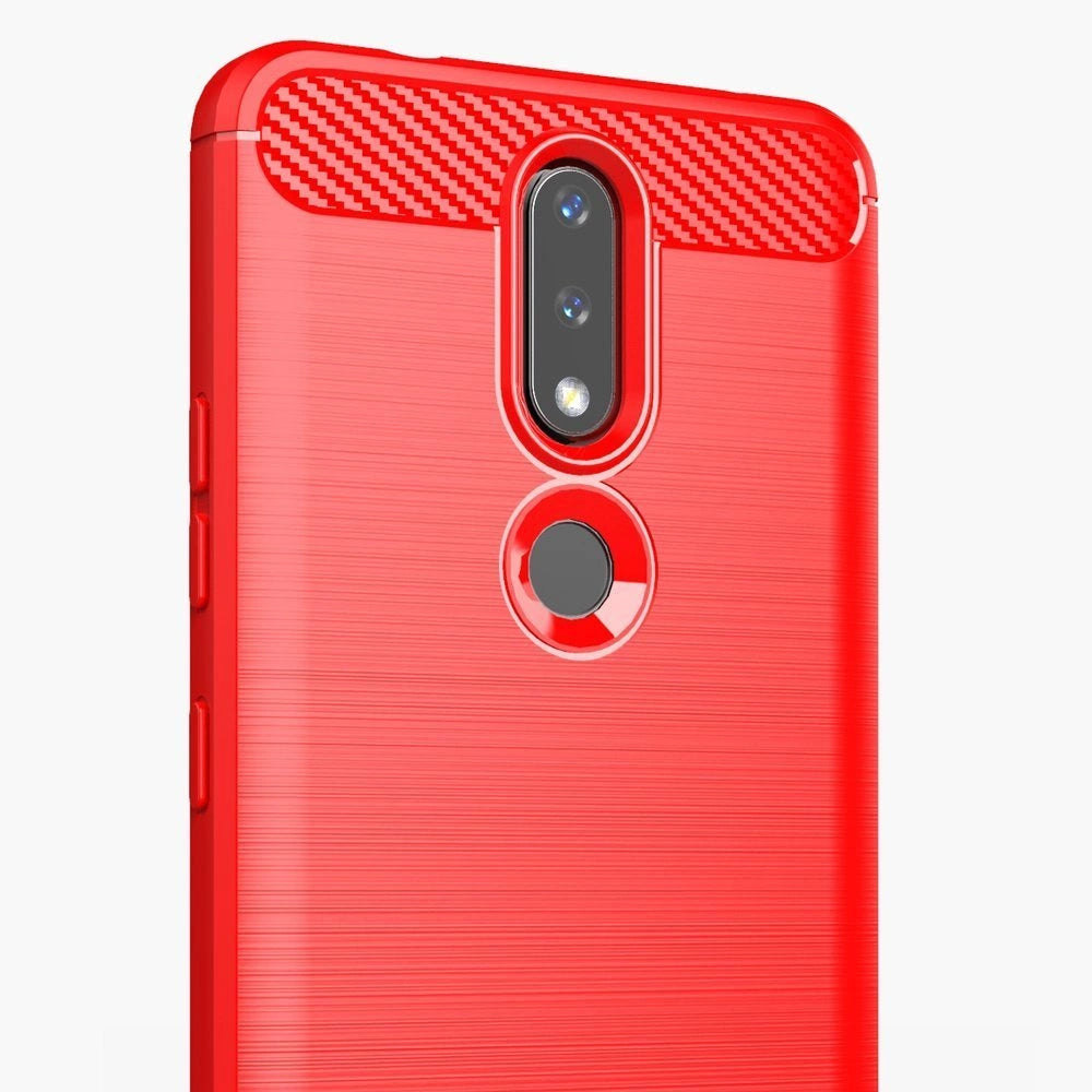 Carbon Case Flexible Cover TPU Case for Nokia 2.4 black_9
