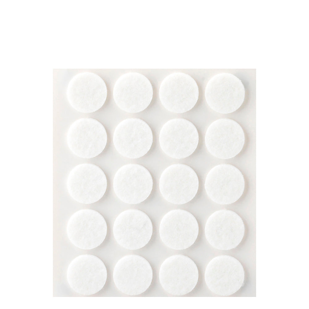 Pack 20 feltros adesivos sinteticos brancos, ø17mm plasfix inofix_0