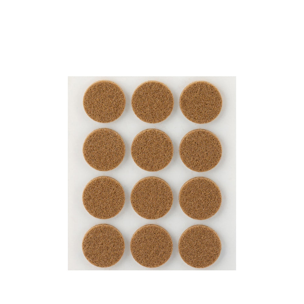 Pack 12 feltros adesivos sinteticos castanhos, ø22mm plasfix inofix_0
