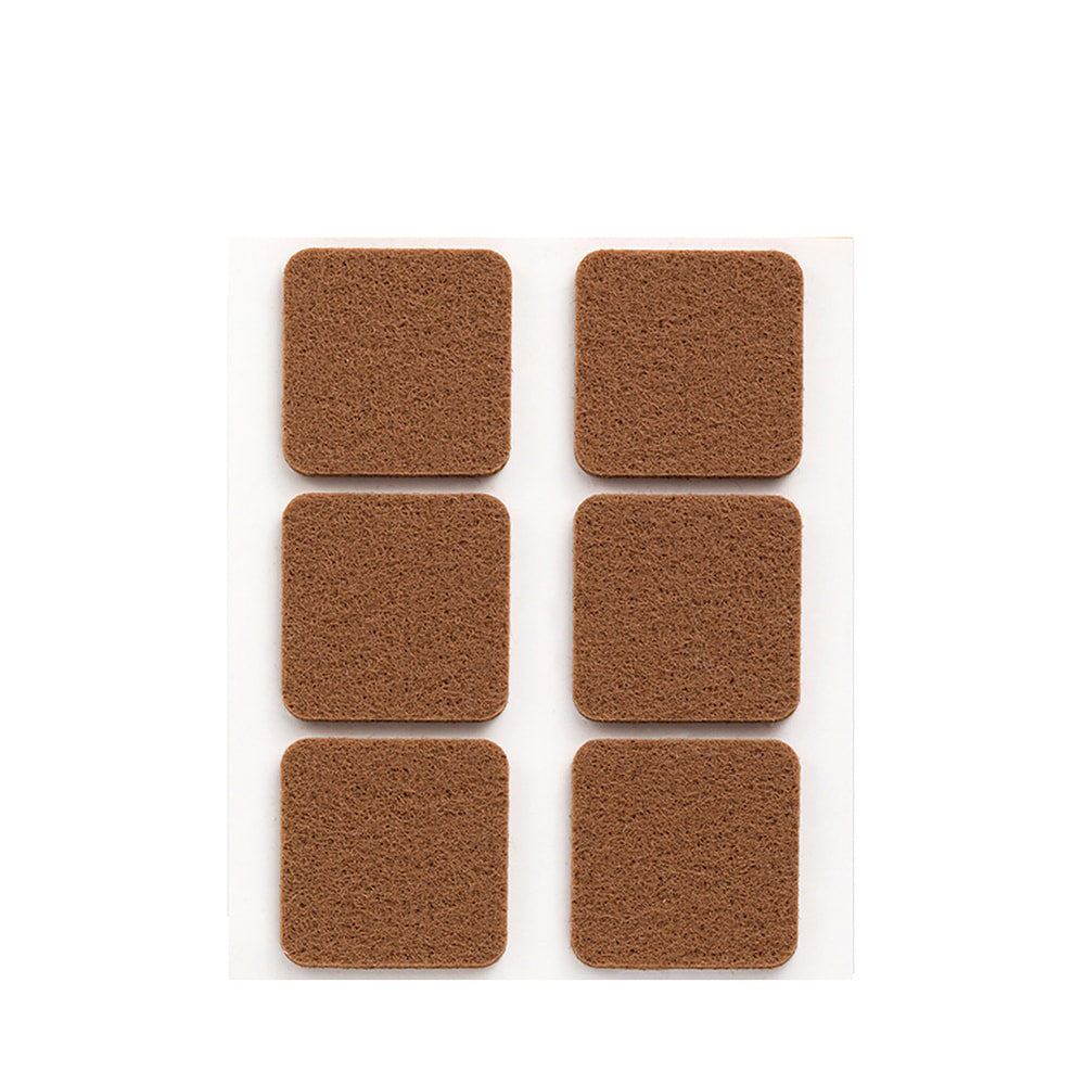 Pack 6 feltros adesivos sinteticos castanho 31x31mm plasfix inofix_0