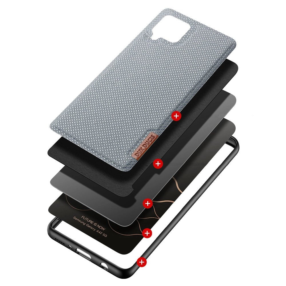 Dux Ducis Fino case covered with nylon material for Samsung Galaxy A42 5G gray_1