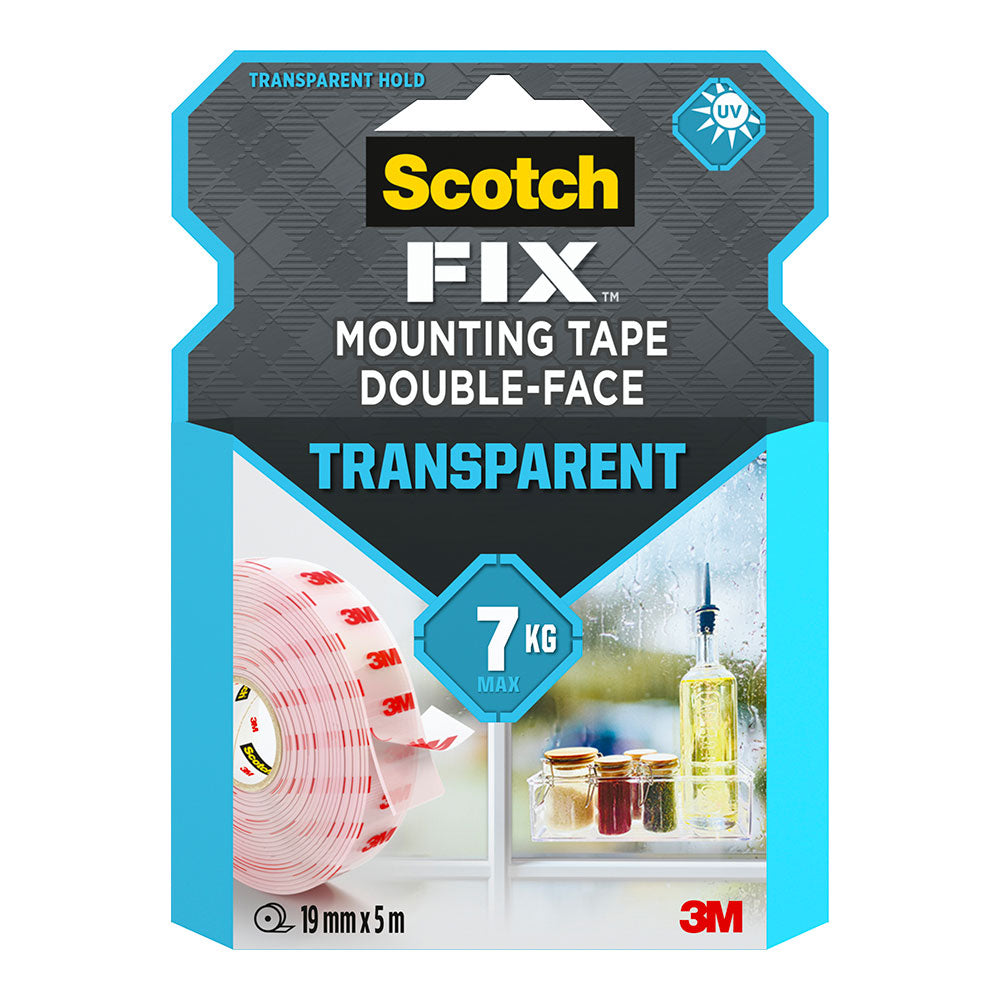 Fita de montagem dupla face, transparente, 19mm x 5m, max 7 kg_0