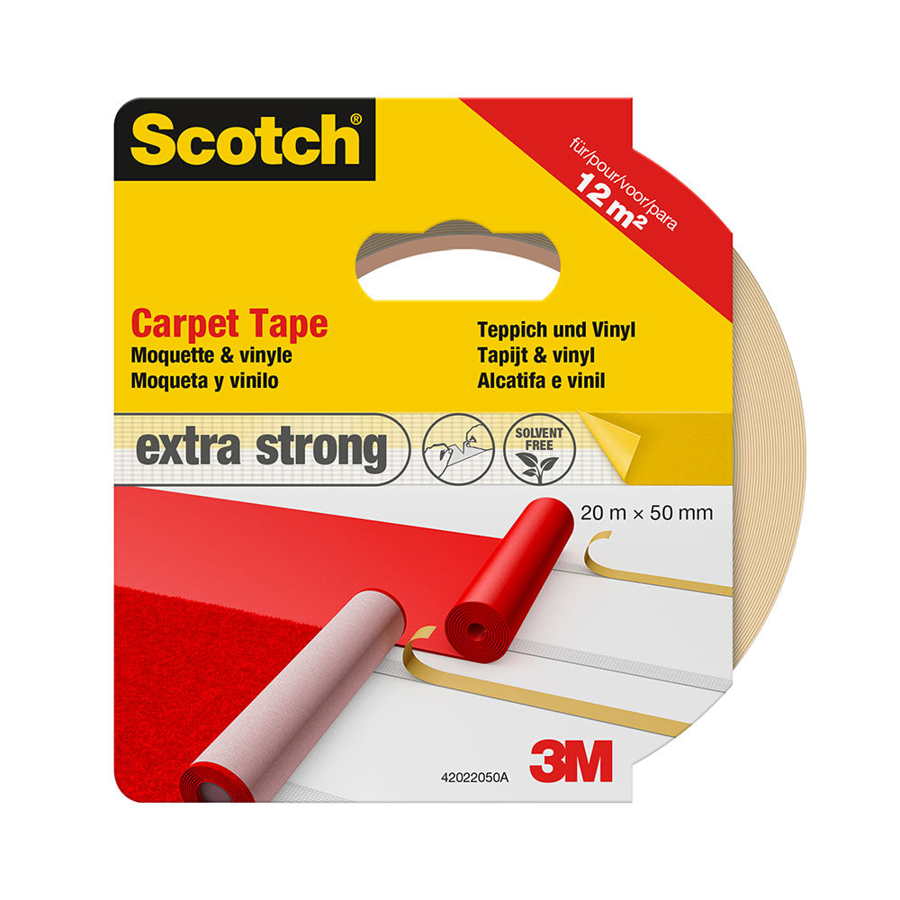 Fita dupla face para tapete e vinis, extra forte, 20 m x 50 mm_0
