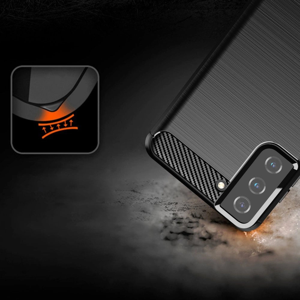 Carbon Case Flexible Cover TPU Case for Samsung Galaxy S21+ 5G (S21 Plus 5G) black_5