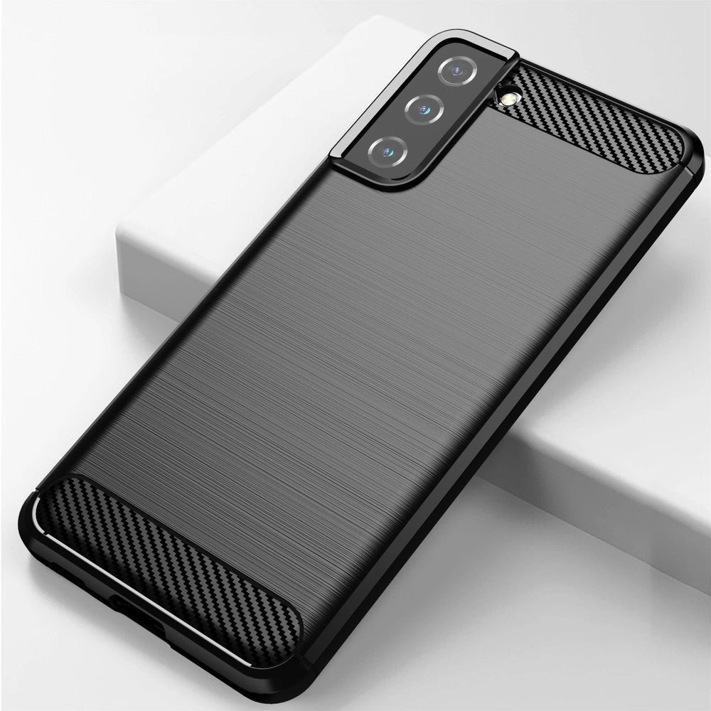 Carbon Case Flexible Cover TPU Case for Samsung Galaxy S21+ 5G (S21 Plus 5G) black_3