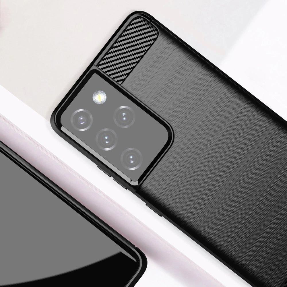 Carbon Case Flexible Cover TPU Case for Samsung Galaxy S21 Ultra 5G black_6