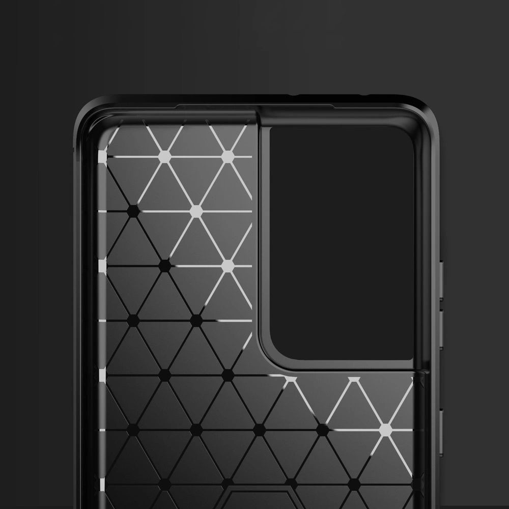 Carbon Case Flexible Cover TPU Case for Samsung Galaxy S21 Ultra 5G black_1