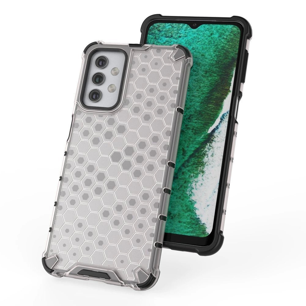 Honeycomb Case armor cover with TPU Bumper for Samsung Galaxy A32 5G transparent_9