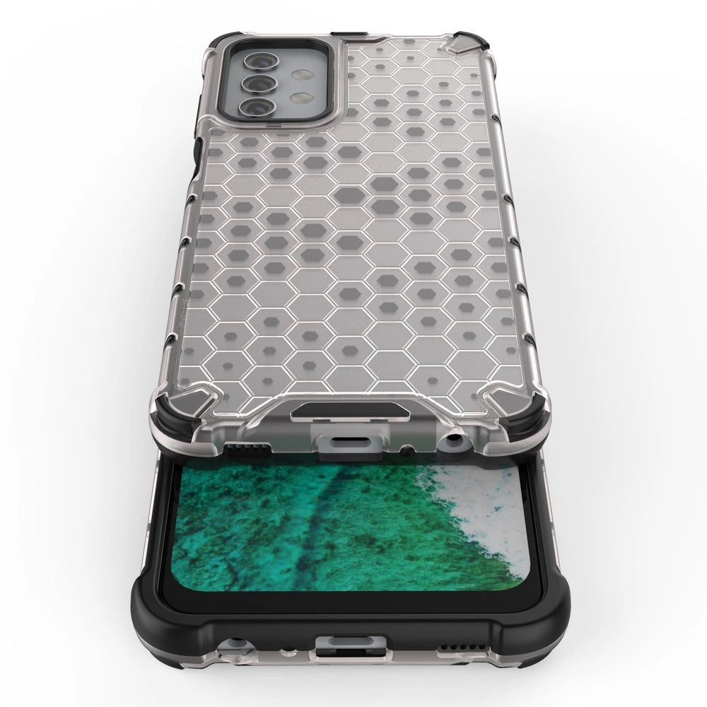 Honeycomb Case armor cover with TPU Bumper for Samsung Galaxy A32 5G transparent_11