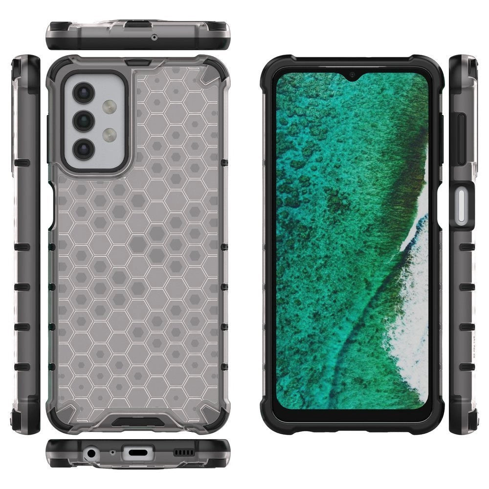Honeycomb Case armor cover with TPU Bumper for Samsung Galaxy A32 5G transparent_1