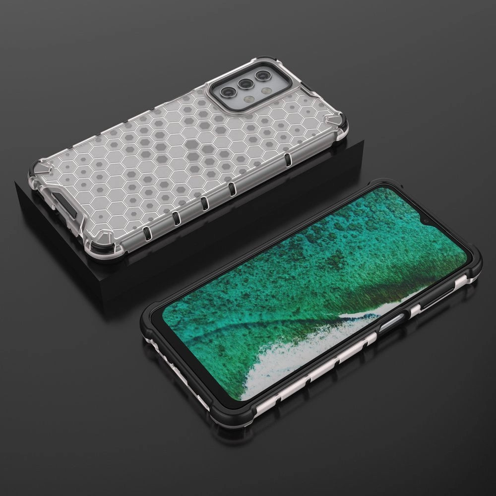 Honeycomb Case armor cover with TPU Bumper for Samsung Galaxy A32 5G transparent_2