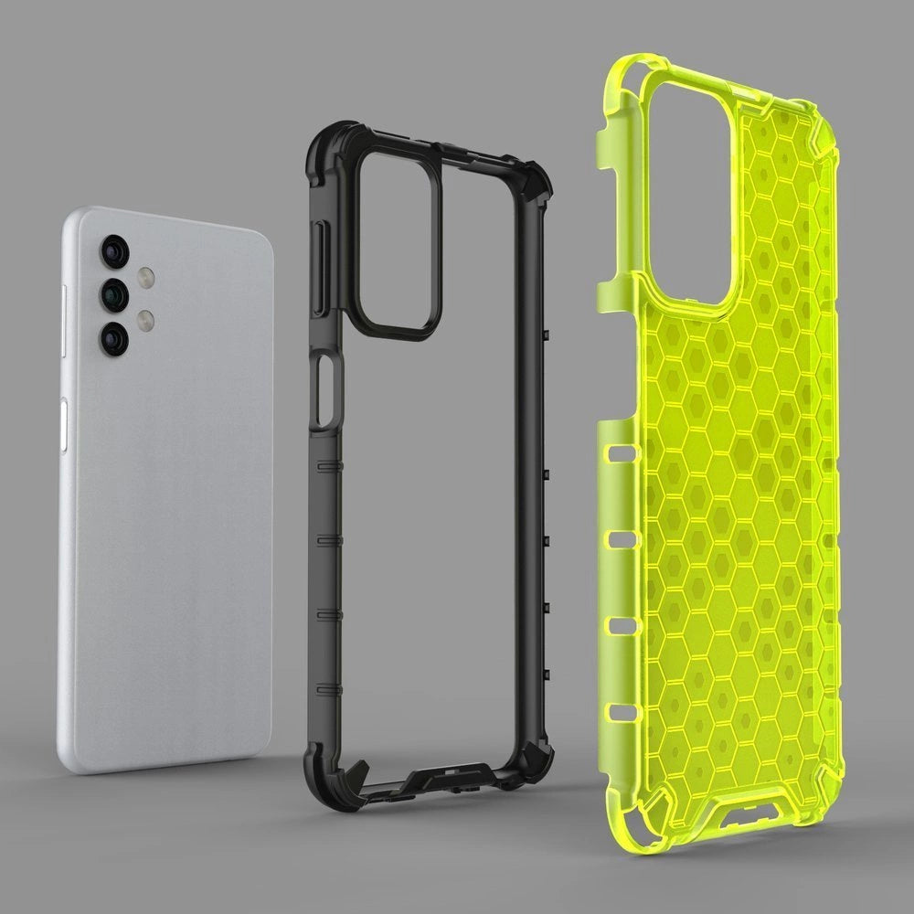 Honeycomb Case armor cover with TPU Bumper for Samsung Galaxy A32 5G transparent_7