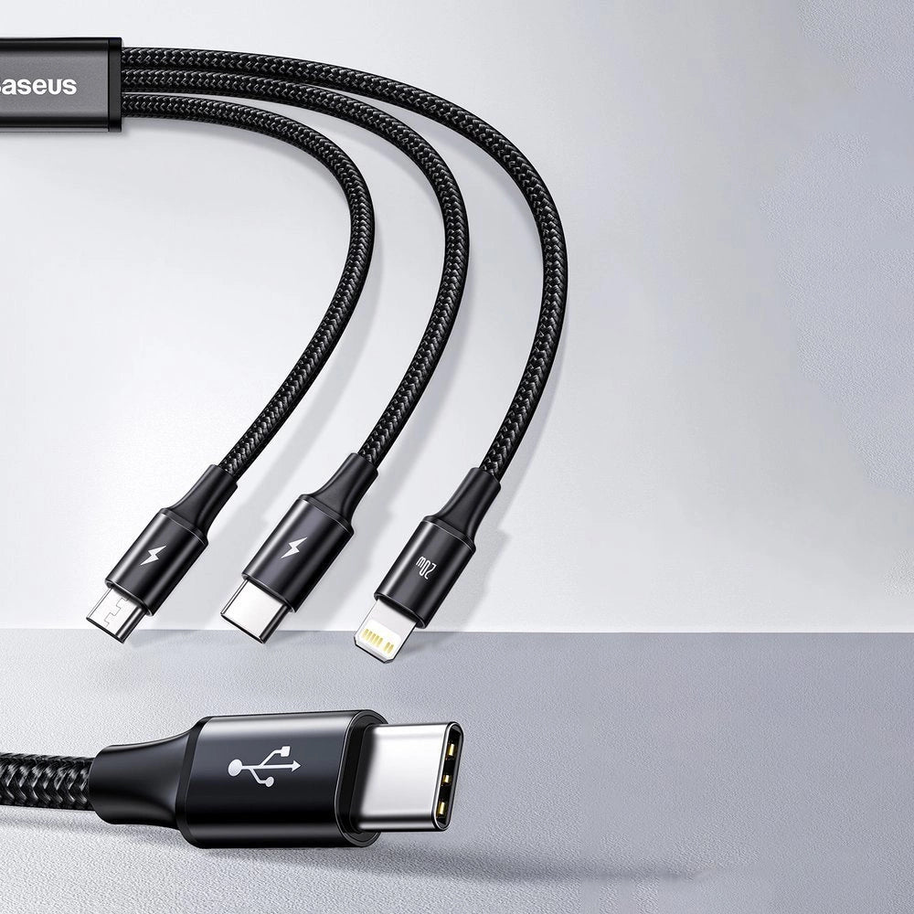 Baseus Rapid Series 3in1 USB-C - USB-C / Lightning / micro USB cable 20W PD 1.5m - green_19