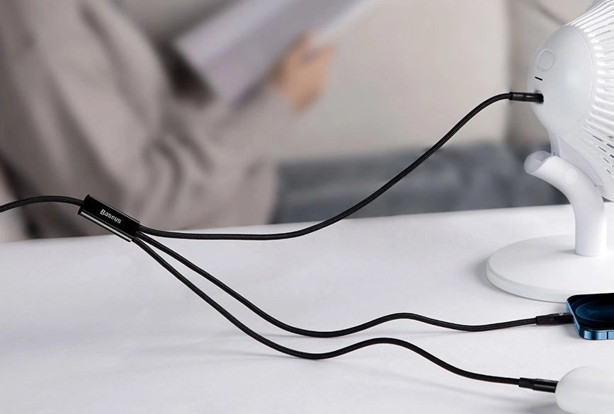 Baseus Rapid Series 3in1 USB-C - USB-C / Lightning / micro USB cable 20W PD 1.5m - green_24