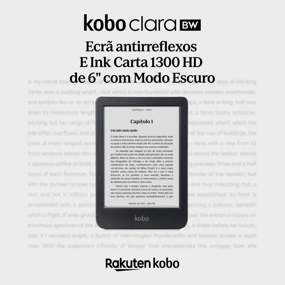 eReader Kobo Clara BW 6" 16GB Wi-Fi Preto