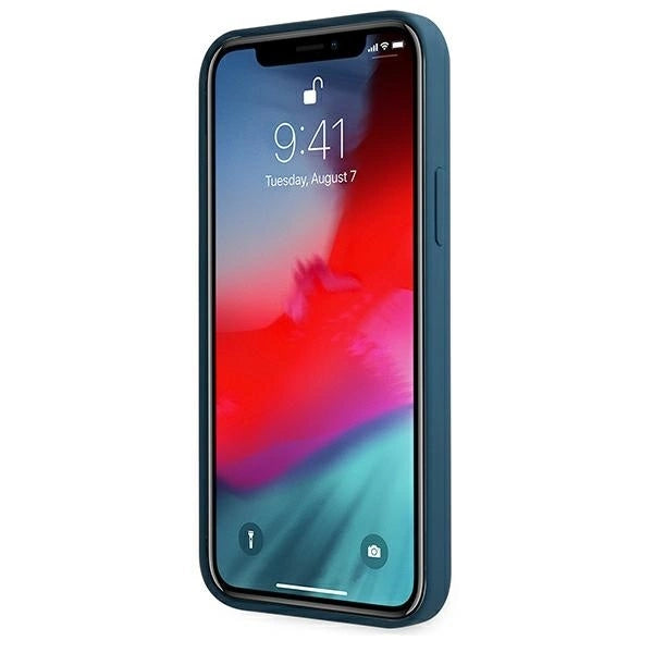 Guess GUHCP12LLSLMGBL iPhone 12 Pro Max 6.7" blue/blue hardcase Metal Logo Script_4
