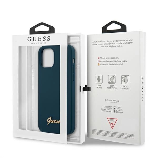 Guess GUHCP12LLSLMGBL iPhone 12 Pro Max 6.7" blue/blue hardcase Metal Logo Script_7