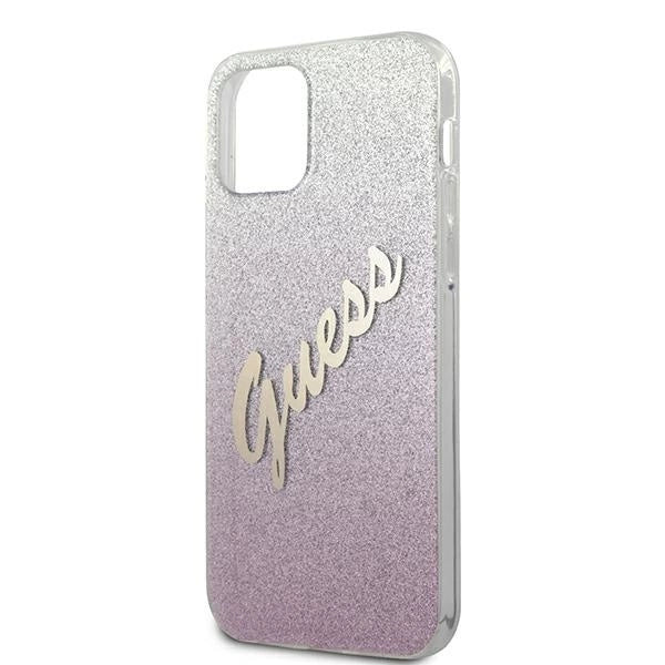 Guess GUHCP12LPCUGLSPI iPhone 12 Pro Max 6.7" pink/pink hardcase Glitter Gradient Script_5