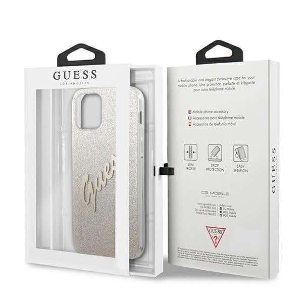 Guess GUHCP12SPCUGLSGO iPhone 12 mini 5.4" gold/gold hardcase Glitter Gradient Script_7