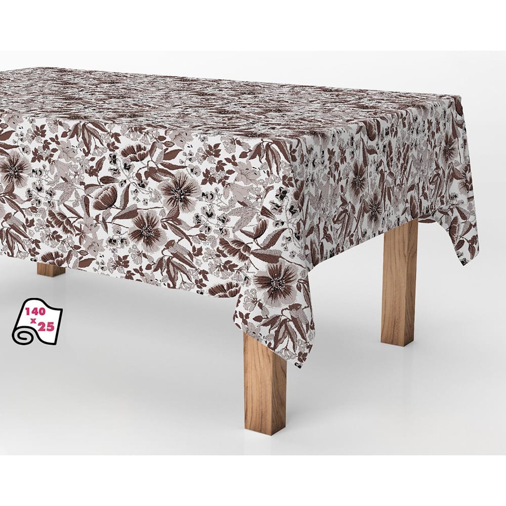 Rolo de borracha anti-manchas flores modernas 140 cm x 25 m_0