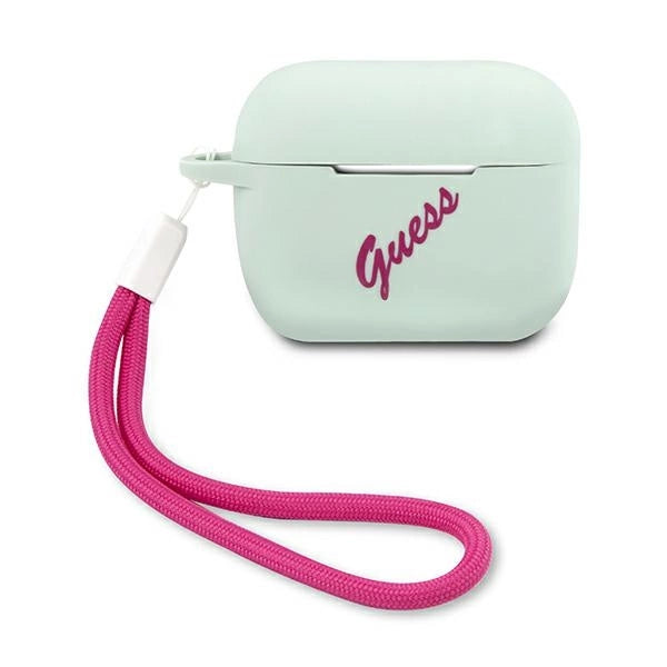 Guess GUACAPLSVSBF AirPods Pro cover blue fuchsia/blue fuschia Silicone Vintage_0