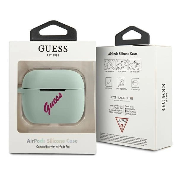 Guess GUACAPLSVSBF AirPods Pro cover blue fuchsia/blue fuschia Silicone Vintage_2