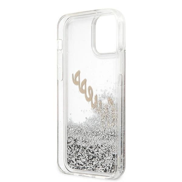 Guess GUHCP12LGLVSSI iPhone 12 Pro Max 6.7" silver/silver hardcase Glitter Vintage Script_7