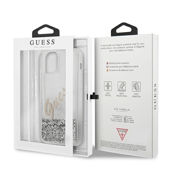Guess GUHCP12LGLVSSI iPhone 12 Pro Max 6.7" silver/silver hardcase Glitter Vintage Script_8