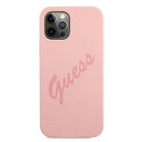 Guess GUHCP12LLSVSPI iPhone 12 Pro Max 6.7" pink/pink hardcase Script Vintage_2