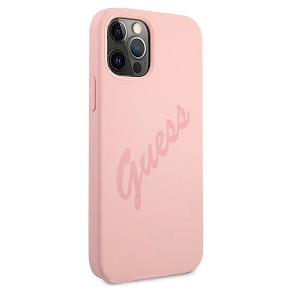 Guess GUHCP12LLSVSPI iPhone 12 Pro Max 6.7" pink/pink hardcase Script Vintage_3