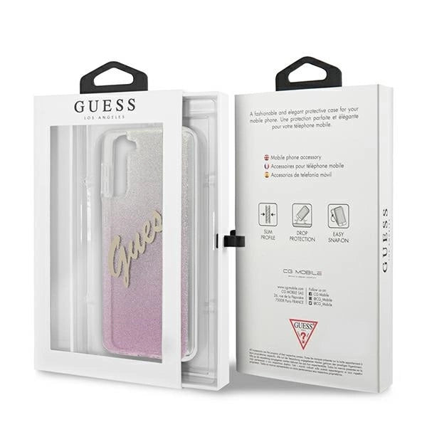Guess GUHCS21MPCUGLSPI S21+ G996 pink/pink hardcase Glitter Gradient Script_7