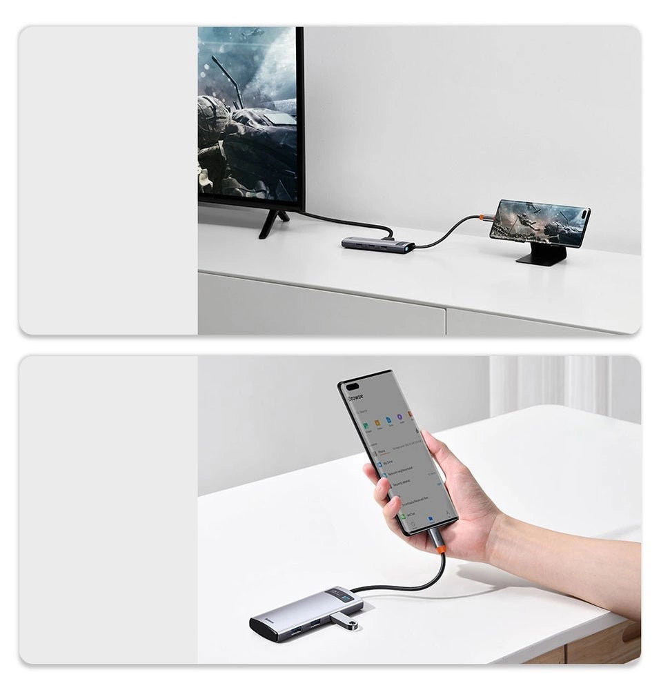 Baseus Metal Gleam Series 5-in-1 Multifunctional HUB USB Type C - USB Type C Power Delivery 100 W / HDMI 4K 30 Hz / 3x USB 3.2 Gen 1 (CAHUB-CX0G)_29