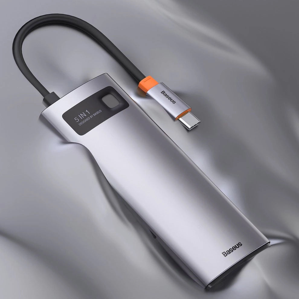 Baseus Metal Gleam Series 5-in-1 Multifunctional HUB USB Type C - USB Type C Power Delivery 100 W / HDMI 4K 30 Hz / 3x USB 3.2 Gen 1 (CAHUB-CX0G)_30