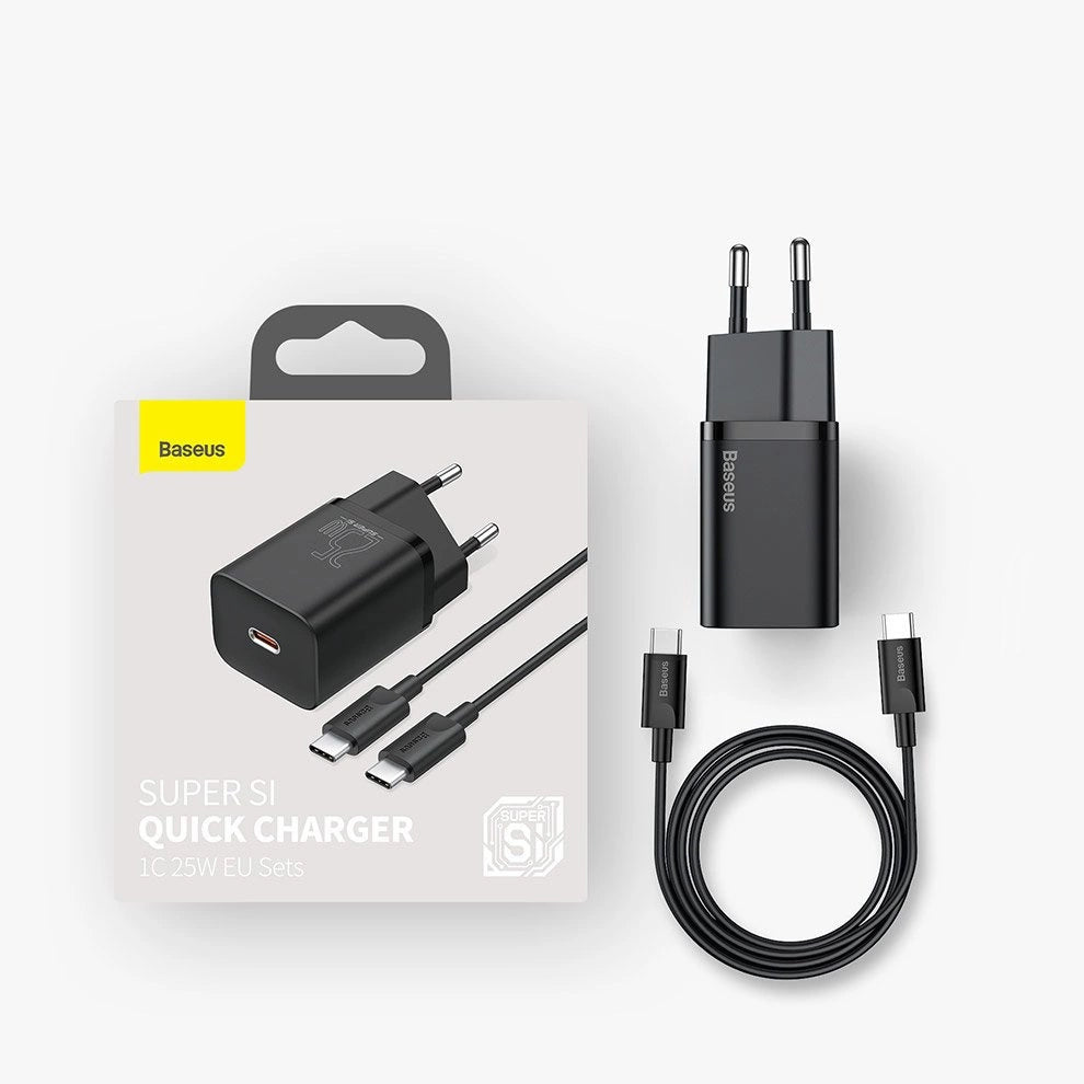 Baseus Super Si fast charger Quick Charge 3.0 Power Delivery 25W 3A + Cable USB Type C - USB Type C 3A 1m black (TZCCSUP-L01)_31