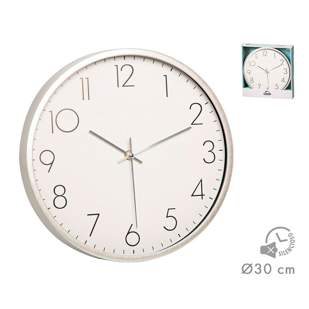 Relógio de parede cinzento/branco, ø30 cm_0