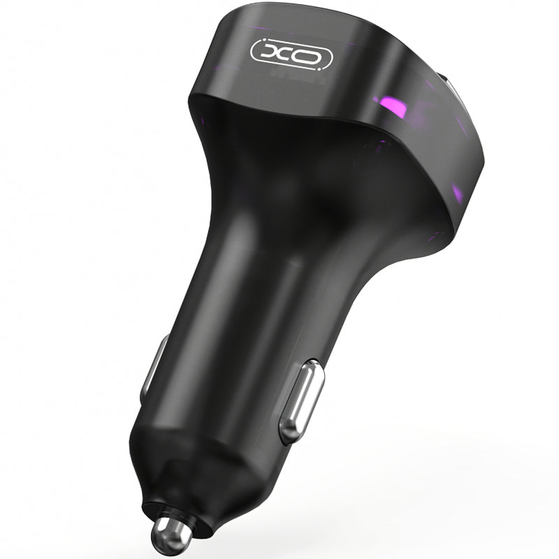 Adaptador Bluetooth FM XO Design BCC12 com Carregador USB A e USB C Preto
