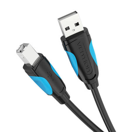Cabo USB 2.0 Impressora Vention VAS-A16-B200/ USB-A Macho - USB-B Macho/ 480Mbps/ 2m/ Preto
