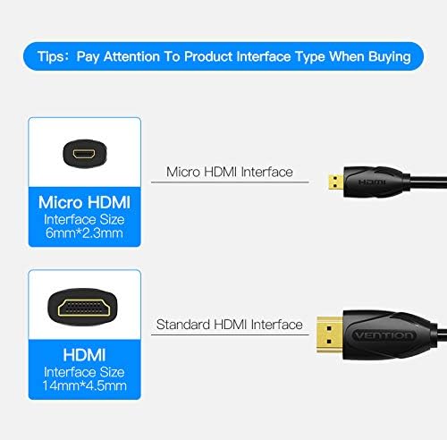 Cabo micro HDMI para HDMI Vention VAA-D03-B150 1,5m 4K 30Hz (2 sentidos)