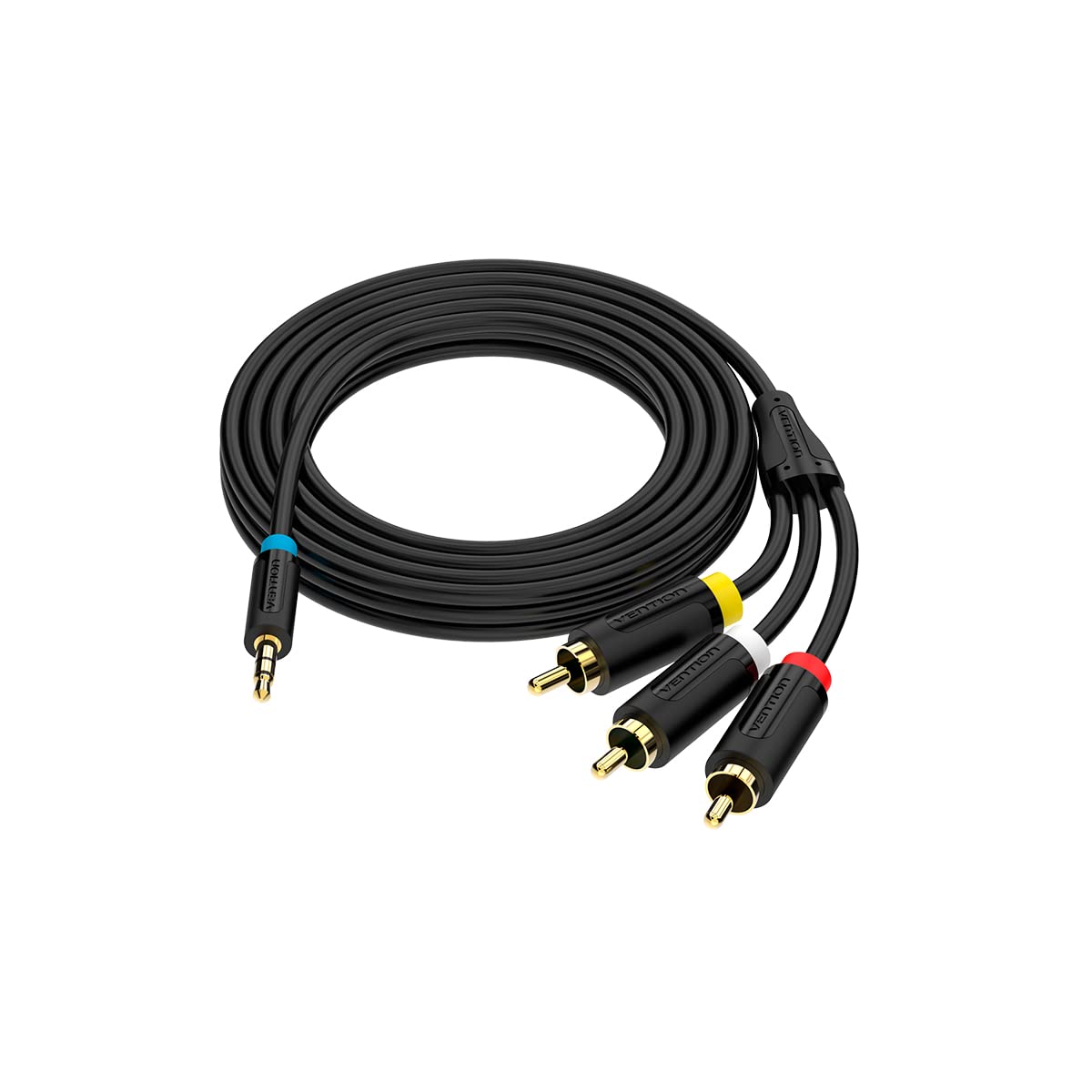Cabo Stereo Vention Jack 3.5mm Macho para 3x RCA Macho 1.5m Vention VEN-CAB_BCBBG