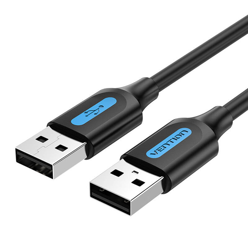 Cabo USB 2.0 Vention COJBC/ USB Macho para USB Macho/ 480Mbps/ 25cm/ Preto