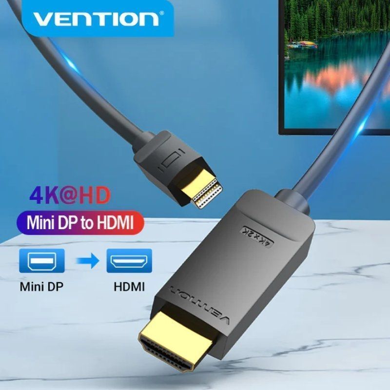 Cabo Conversor Mini Displayport Macho para HDMI Macho / Vention HAHBH / 2m / Preto