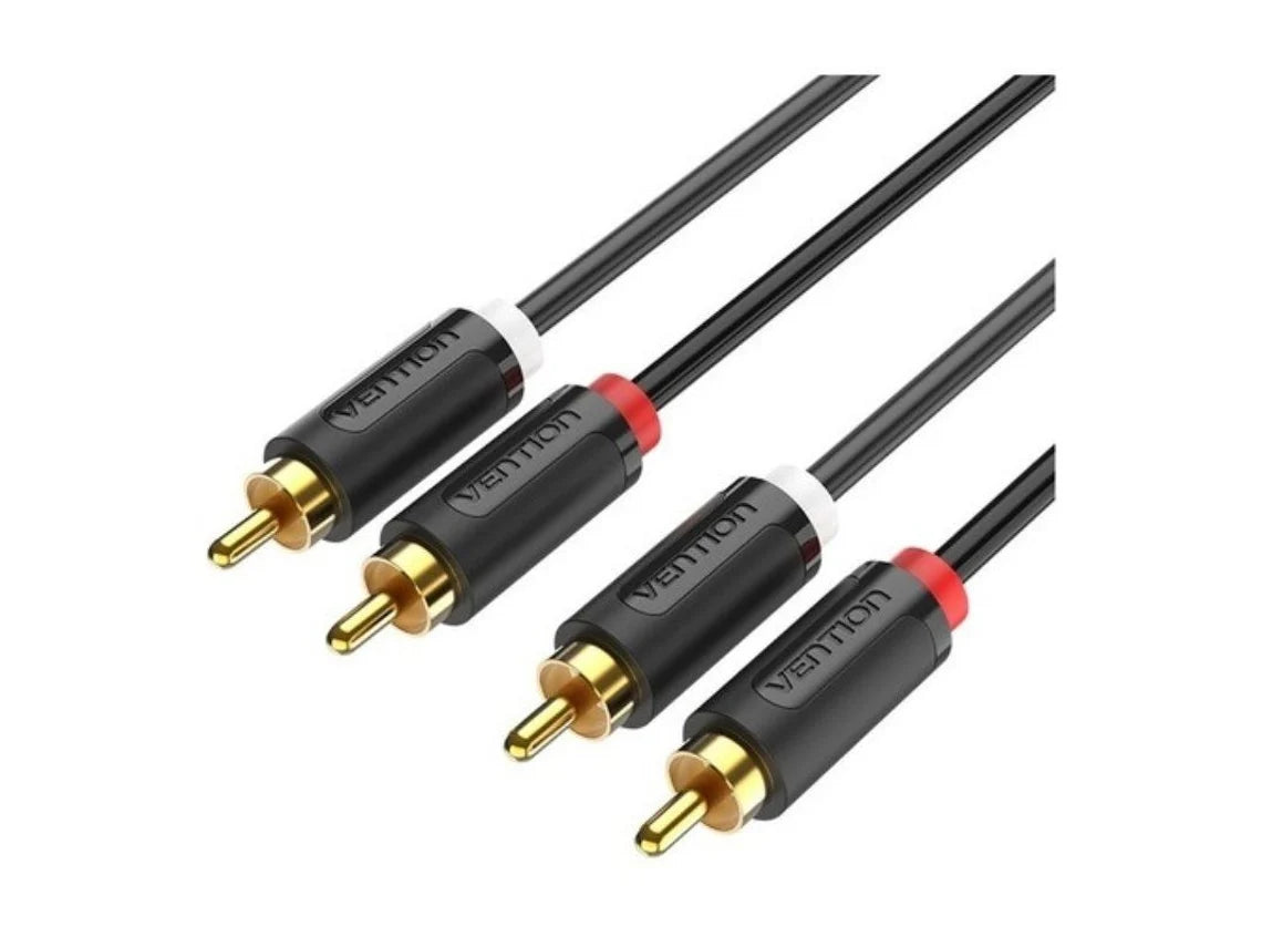 Cabo Stereo Vention BCMBD/ 2x RCA Macho para 2x RCA Macho/ 50cm/ Preto
