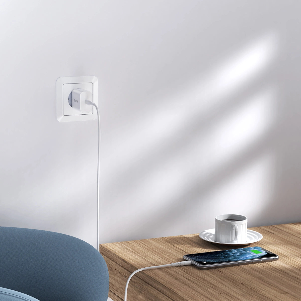 Carregador de Tomada Choetech Q5004 USB-C / 20W / Branco