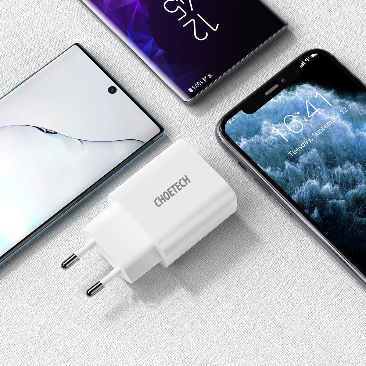 Carregador de Tomada Choetech Q5004 USB-C / 20W / Branco